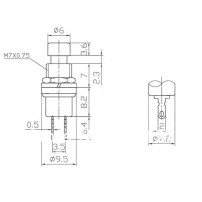 Pulsador de Chasis 7mm Modelo PBS-110 2P Micro Switch