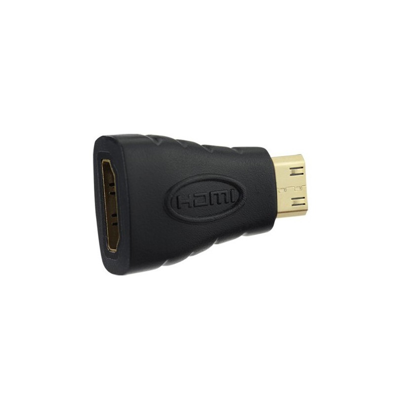 Adaptador Mini HDMI a HDMI Hembra Estándar Negro Raspberry Zero