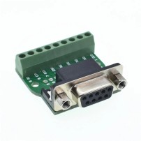 Conector Terminal PCB DB9 Serial RS232 Hembra con Borneras