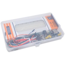 Pack Caja Protoboard MB102 830p + Cables Macho 65pcs + Mini Fuente 5V 3.3V