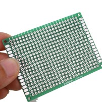 Placa FR4 PCB Perforada Verde Doble Faz Tamaño 5x7cm