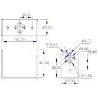 Soporte Metálico de 2 Grados de Libertad DOF para Servos Estándar