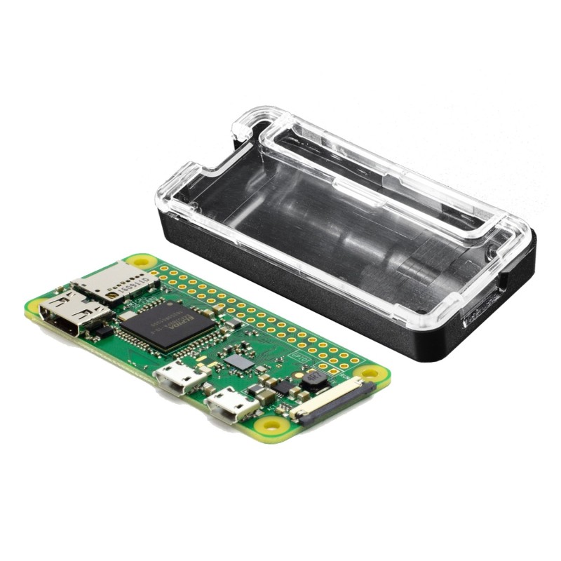 Pack Raspberry Pi Modelo Zero W con Case Negro Transparente