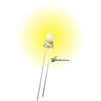 50 LEDs Ultrabrillantes Amarillo Ambar 5mm + 50 Resistencias 1/4W