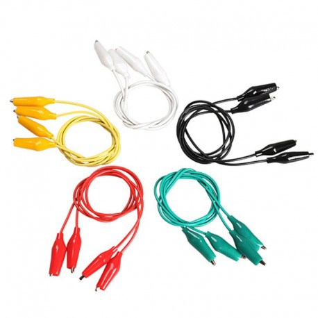 escribir Recordar Ordenado Pack de 10 Cables Tipo Pinza Caimán Colores Largo 50cm