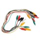 Pack de 10 Cables Tipo Pinza Caimán Colores Largo 50cm
