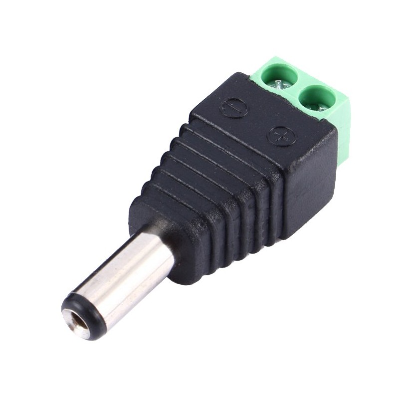 Conector Alimentación Plug Macho DC Con Borneras 2.1x5.5mm