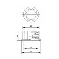 Perilla MF-A01 16mm Negra Plateada para Potenciómetro Encoder Rotatorio