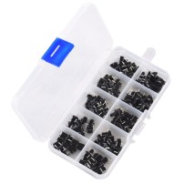 Pack Juego de 100 Pulsadores 6x6mm con Caja Altura 4.3 a 13mm