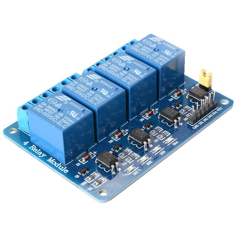 Módulo 4 Relés Optoacoplados Optoaislados TTL 5V 