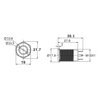 Interruptor 16mm Metálico 5V con Anillo Indicador de Luz LED Color