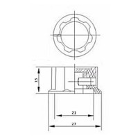 Perilla MF-A03 21mm Negra Plateada para Potenciómetro Encoder Rotatorio