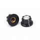 Perilla MF-A01 16mm Negra Plateada para Potenciómetro Encoder Rotatorio