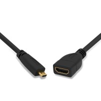 Cable Negro Micro HDMI a HDMI Estándar Hembra Raspberry Pi 4