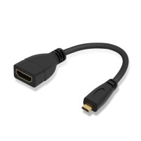 Cable Negro Micro HDMI a HDMI Estándar Hembra Raspberry Pi 4