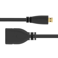 Cable Negro Micro HDMI a HDMI Estándar Hembra Raspberry Pi 4