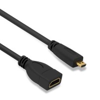 Cable Negro Micro HDMI a HDMI Estándar Hembra Raspberry Pi 4