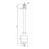 Sensor Metálico Inox Flotante de Nivel Vertical Magnético ON/OFF Largo 215mm