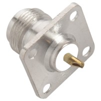 Conector para Panel o Chasis Tipo N Hembra RF Coaxial 25x25mm