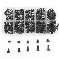 Pack Juego de 200 Pulsadores 6x6mm con Caja Altura 4.3 a 13mm