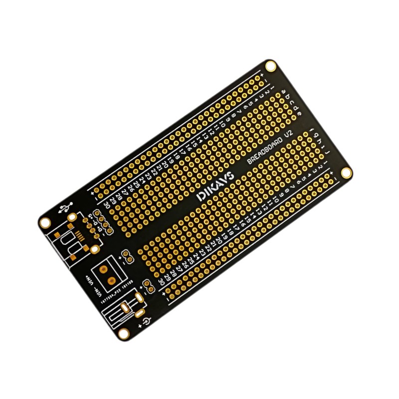 Placa Prototipo PCB Doble Faz Protoboard 360 Puntos USB Bornera y Plug DC 105 x 55mm