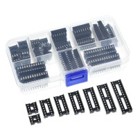 Pack Set Juego de 66 Zócalos Base para Circuito Integrado DIP 6P 8P 14P 16P 18P 20P 24P 28P con Caja