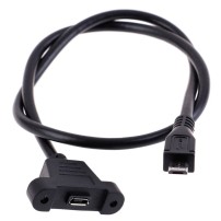 Cable Micro USB Macho Hembra Extensor 30cm para Panel o Chasis