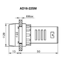 Luz Piloto LED Parpadeante con Alarma Panel 22mm AD16-22SM Colores 220VAC