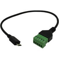 Cable Micro USB Macho con Conector de Tornillo 5 Pines Largo 30cm