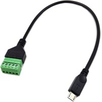 Cable Micro USB Macho con Conector de Tornillo 5 Pines Largo 30cm