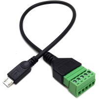 Cable Micro USB Macho con Conector de Tornillo 5 Pines Largo 30cm