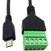 Cable Micro USB Macho con Conector de Tornillo 5 Pines Largo 30cm