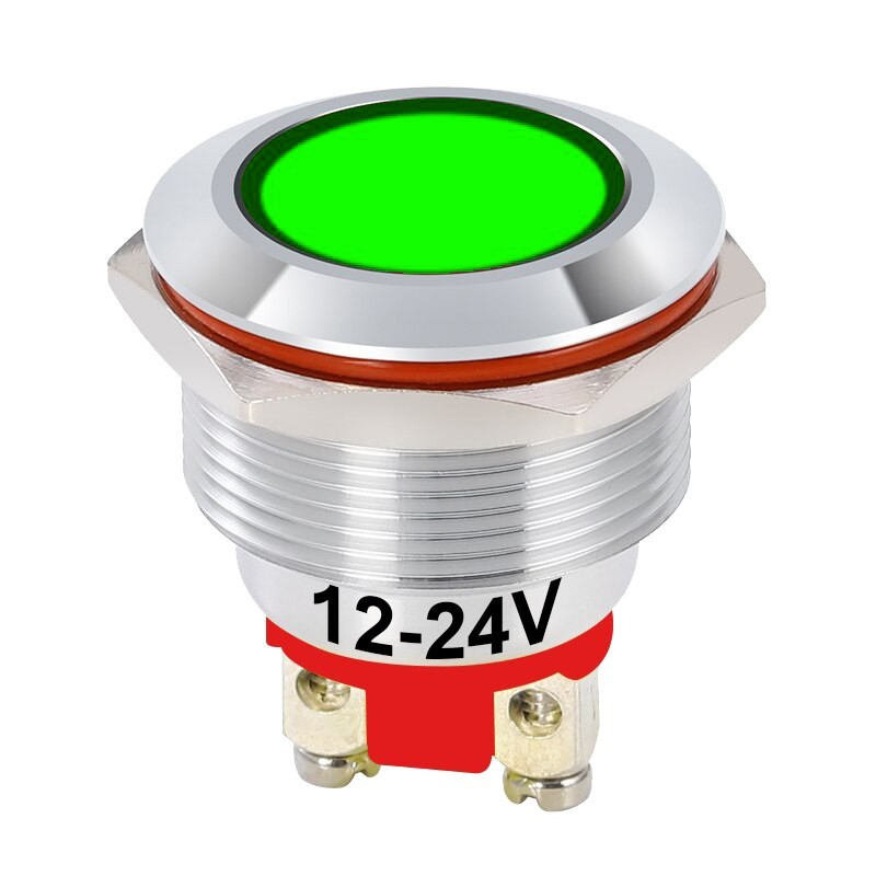 Luz Piloto Metal 22mm para Panel Colores IP65 12-24V con Bornes