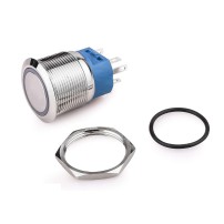 Interruptor 22mm 250V 5A Metálico con Anillo Indicador de Luz LED 250V Colores