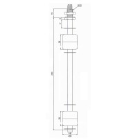 Sensor Metálico Inox Dual Flotante de Nivel Vertical Magnético ON/OFF Largo 265mm