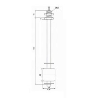 Sensor Metálico Inox Flotante de Nivel Vertical Magnético ON/OFF Largo 150mm