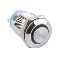 Pulsador 12mm Metálico con Anillo LED 12-24V Colores