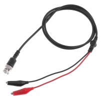 Cable de Conexión BNC a Doble Pinza Caimán Largo 110cm Rojo Negro