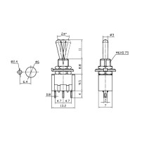 Mini Interruptor de Palanca 3 Posiciones ON OFF ON Modelo MTS-103