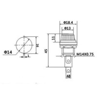 Porta Fusible BLX-4 para Panel 14mm Compatible con Fusible de 6x30mm