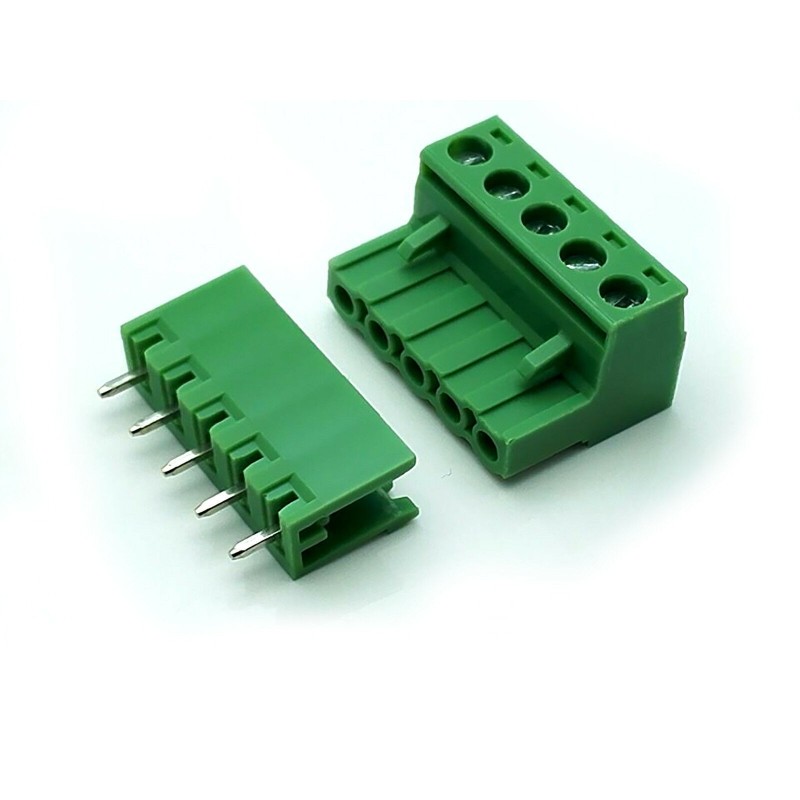 Juego de Conector Terminal 5 Pines Recto con Bornes Modelo 2EDG 5.08 5P