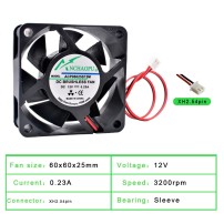 Ventilador Multipropósito 12VDC 0.23A Modelo ACP06025S12M 60x60x25mm 3200 RPM