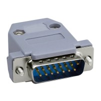 Conector Terminal D-Sub DB15 Puerto Serie Macho con Cubierta