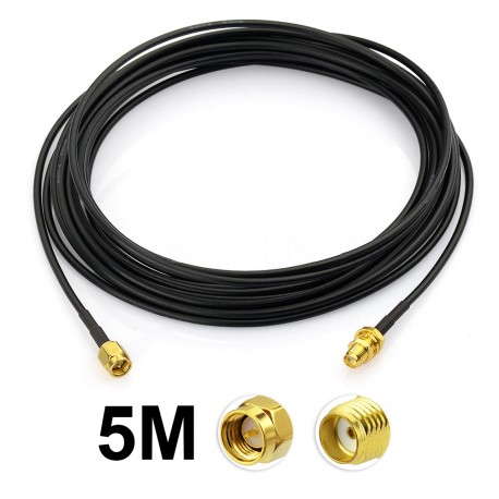 Cable Extensor Pigtail SMA RG174 Coaxial Antena Macho Hembra Largo 5M
