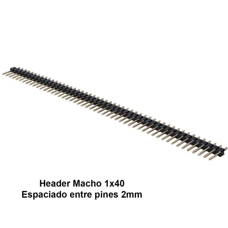 Pines Headers Macho 40 Pines 1 Fila  Separación de 2mm Compatible XBee