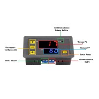 Temporizador Controlado Timer Modelo T3230 Alimentación 12VDC