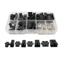 Kit 200pcs Conectores Macho Hembra SM JST 2.54mm 2P 3P 4P 5P con Caja