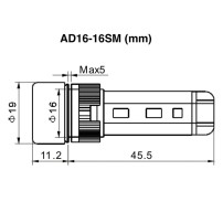 Luz Piloto LED Parpadeante con Alarma Panel 16mm AD16-16SM Colores 12V