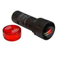 Luz Piloto LED Parpadeante con Alarma Panel 16mm AD16-16SM Colores 12V