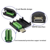 Conector Terminal HDMI 2.0 Macho con Borneras 20 Pines